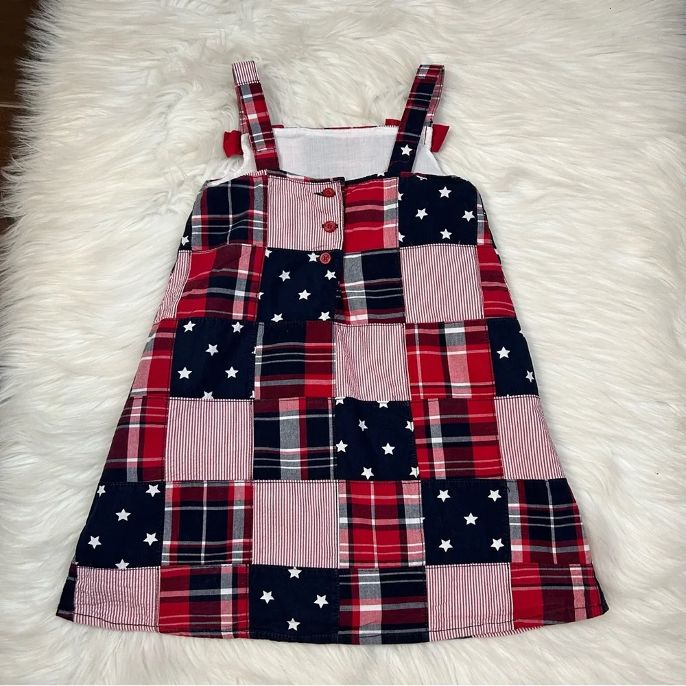 Gymboree Americana Patchwork Madras Plaid Sundress Girls Size 4T USA Lined